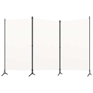 vidaXL 3-tlg. Raumteiler Wei&szlig; 260x180 cm Stoff