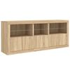 vidaXL Sideboard mit LED-Leuchten Sonoma-Eiche 162x37x67 cm