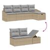 vidaXL Sofa Set mit Kissen 5 pcs Poly-Rattan