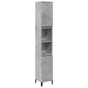 vidaXL Badschrank Betongrau 30x30x190 cm Holzwerkstoff