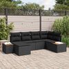 vidaXL Gartensofa-set mit Kissen 6 pcs Schwarz Poly Rattan