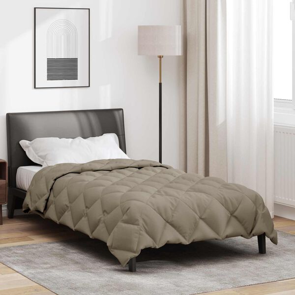 vidaXL Winterbettdecke Hellgrau 155 x 220 cm Mikrofaser
