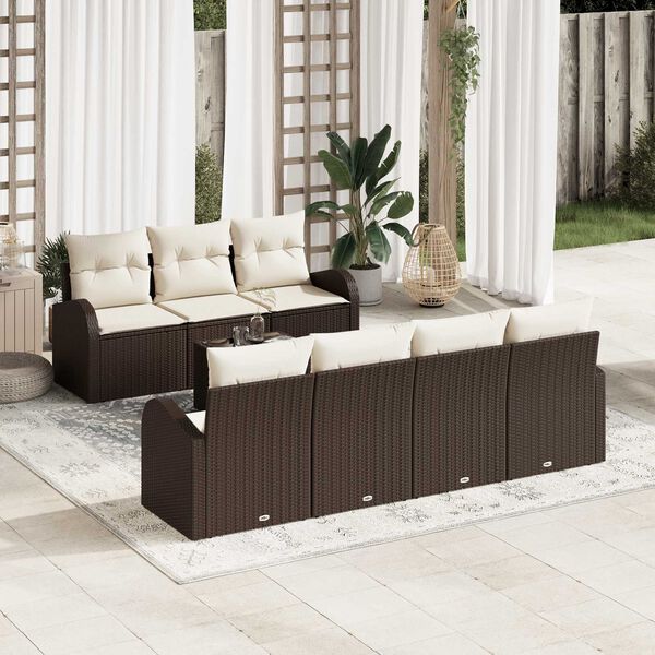 vidaXL Gartensofa-set Braun 55 x 55 x 37 cm Poly-Rattan