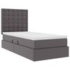 vidaXL Aufbewahrungsbett mit Matratze Grau 90 x 200 cm Kunstleder