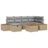 vidaXL Garten-Sofa-Set mit Kissen mit Speicher 7 pcs Beige Poly-Rattan