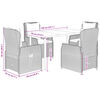 vidaXL 5-tlg. Garten-Essgruppe mit Kissen Beige Poly Rattan
