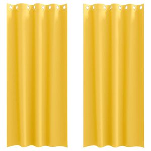 vidaXL Verdunkelungs-Vorh&auml;nge mit Ringen 2 pcs Senfgelb 245 x 140 cm