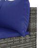 vidaXL 5-tlg. Garten-Lounge-Set mit Kissen Grau Poly Rattan