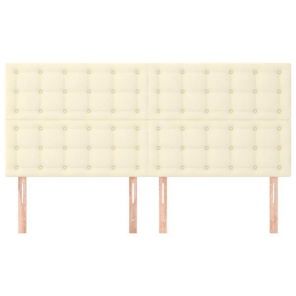 vidaXL Kopfteil Creme 160x5x118/128 cm Kunstleder