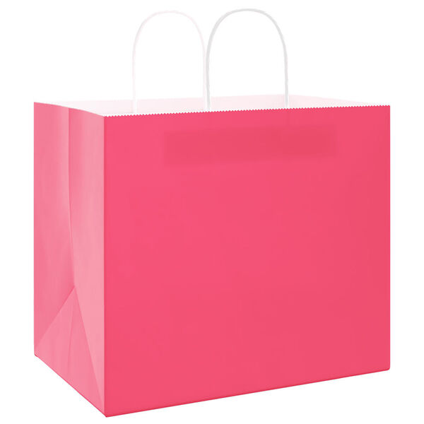 vidaXL Papiertragetaschen 250 Stk. mit Henkeln Rosa 32x22x28 cm