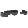 vidaXL 9-tlg. Garten-Lounge-Set mit Kissen Poly Rattan Grau