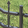 vidaXL Gartenzaun Grau 240 x 228 cm Pulverbeschichteter Stahl