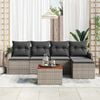 vidaXL Gartensofa-set mit Speicher 6 pcs Grau Poly-Rattan