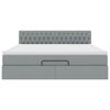 vidaXL Ottoman-Bett mit Matratze Hellgrau 160x200 cm Stoff