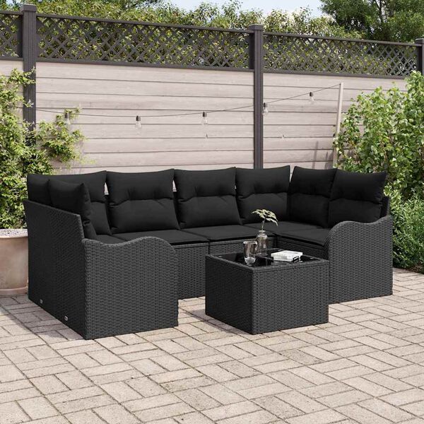 vidaXL Gartensofa-set Schwarz 55 x 55 x 37 cm Poly-Rattan