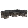 vidaXL Gartensofa-set 10 stk. Grau Poly-Rattan