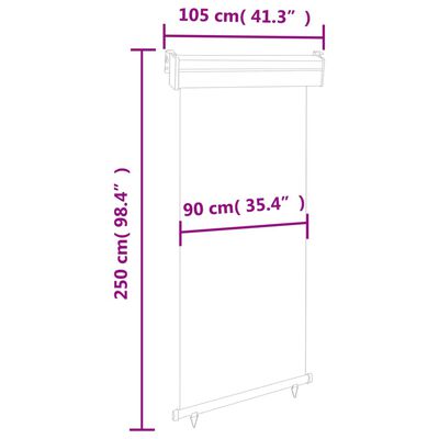 vidaXL Balkon-Seitenmarkise 105x250 cm Braun