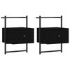 vidaXL Wand-Nachttische 2 Stk. Schwarz 35x30x51 cm Holzwerkstoff
