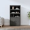 vidaXL Highboard Grau 80x35x154 cm Massivholz Kiefer