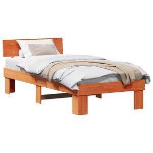 vidaXL Bettrahmen Wachsbraun 90 x 200 cm Massives Kiefernholz
