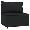 vidaXL 3-tlg. Garten-Lounge-Set mit Kissen Schwarz Poly Rattan