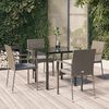 vidaXL 5-tlg. Garten-Essgruppe mit Kissen Schwarz und Grau Poly Rattan