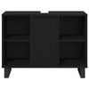vidaXL Badezimmerm&ouml;bel Set mit Speicher 3 pcs Schwarz Holzwerkstoff