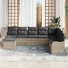 vidaXL Garten-Sofa-Set mit Kissen 8 pcs Hellgrau Poly Rattan