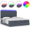vidaXL Ottoman-Bett mit Matratzen & LEDs Dunkelgrau 160x200 cm Samt
