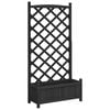 vidaXL Pflanzk&uuml;bel mit Spalier Schwarz 75x35x150 cm Massivholz Tanne