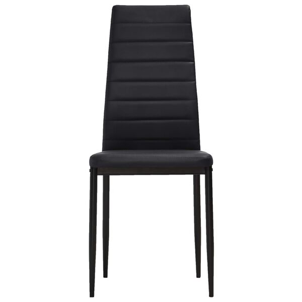 vidaXL Esszimmerst&uuml;hle 4 Stk. Schwarz Kunstleder