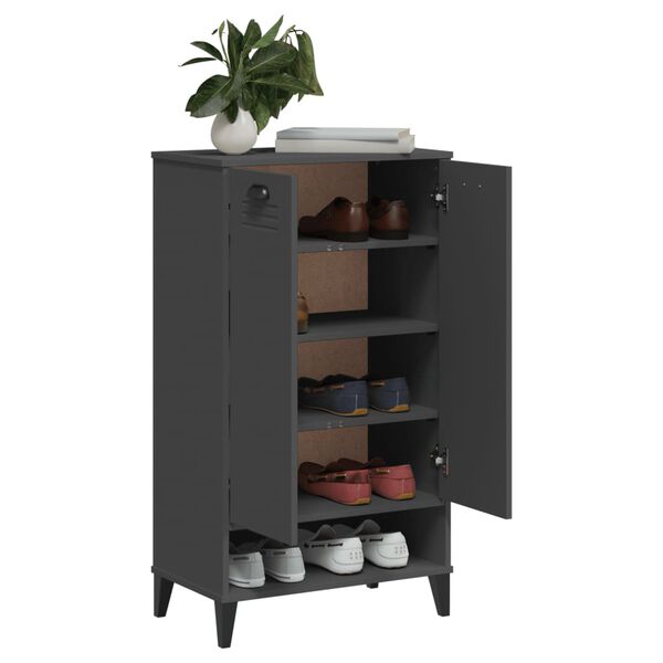 vidaXL Schuhschrank VIKEN Anthrazit Holzwerkstoff