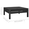 vidaXL 12-tlg. Garten-Lounge-Set Schwarz Massivholz Kiefer