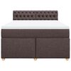 vidaXL Boxspringbett mit Matratze Dunkelbraun 140x200 cm Stoff