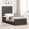 vidaXL Ottoman-Bett mit Matratze & LEDs Dunkelbraun 80x200 cm Stoff