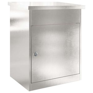 vidaXL Paketdrop-Box mit Speicher Silber 47,5 x 38 x 59 cm Edelstahl