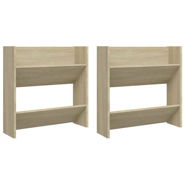 vidaXL Wand-Schuhschr&auml;nke 2 Stk. Sonoma-Eiche 60x18x60cm Holzwerkstoff