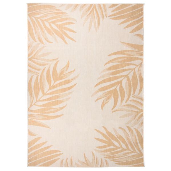vidaXL Outdoor-Teppich Flachgewebe 120x170 cm Blattmuster