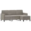 vidaXL 3-Sitzer-Sofa mit Hocker Hellgrau 180 cm Samt