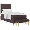 vidaXL Boxspringbett mit Matratze Dunkelbraun 90 x 190 cm Stoff