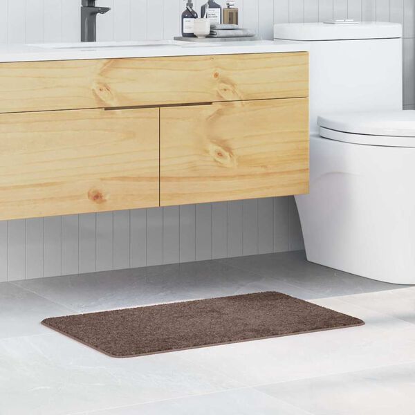 vidaXL Rutschfeste Badmatte Braun 50 x 80 cm PP