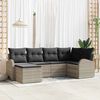 vidaXL Gartensofa-set Hellgrau Poly-Rattan