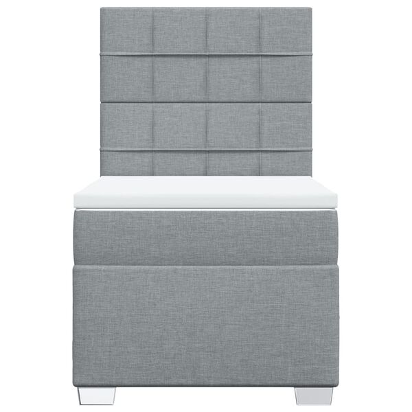 vidaXL Boxspringbett mit Matratze Hellgrau 80x200 cm Stoff