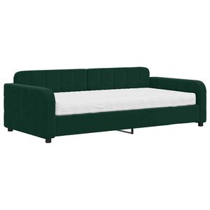 vidaXL Tagesbett mit Matratze Dunkelgr&uuml;n 100x200 cm Samt