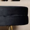 Venture Home Ottomane Otto 100x40x41 cm Samt Schwarz und Messing