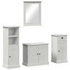 vidaXL Badezimmerm&ouml;bel-Set 4 Stk. Antik Wei&szlig; Massives Kiefernholz