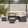 vidaXL Garten-Sofa-Set mit Kissen 8 pcs Schwarz Poly Rattan