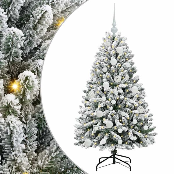 vidaXL Künstlicher Weihnachtsbaum Grün und Weiß 120 cm PVC und Metall