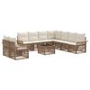 vidaXL Gartensofa-set 10 Stk. Beige Poly-Rattan