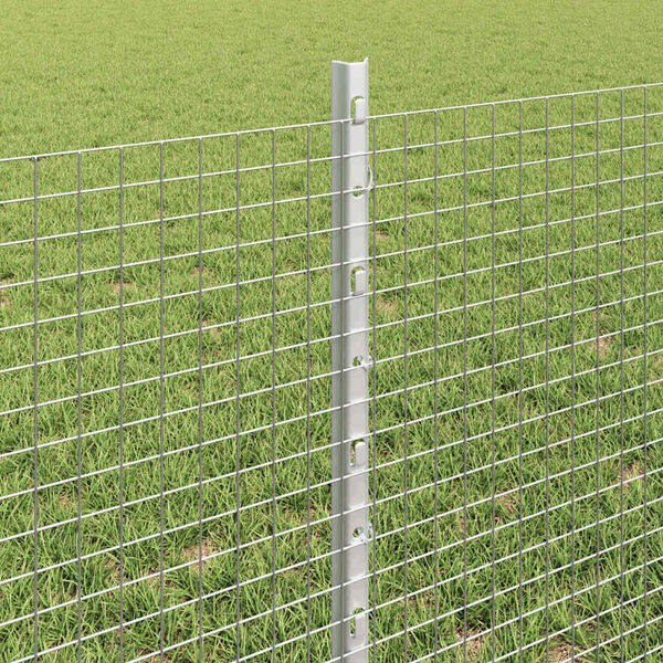 vidaXL Zaun mit Pfosten Silber 0,6 x 50 m Stahl
